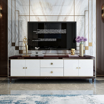 Jiyou home light luxury Italian TV cabinet coffee table combination modern simple living room paint Villa home solid wood floor cabinet