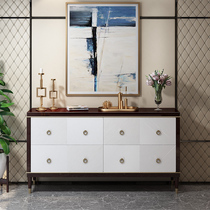 Jiyou home porch cabinet shoe cabinet integrated locker Italian light luxury living room simple cabinet solid wood living room floor cabinet