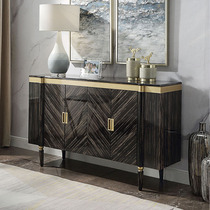 Jiyou furniture long strip cabinet simple living room large capacity storage partition cabinet entrance European style light luxury solid wood shoe cabinet