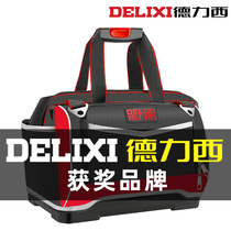 Delixi tool bag multi-function maintenance canvas electrician special large male wear-resistant installation portable thickened tool bag