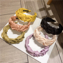 Summer gentle wind purple bud hairband wide-brimmed solid color temperament white headband Korea Dongdaemun same style