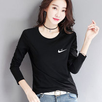 Official flagship store for official flagship store Long sleeves T-shirt female round collar compassionate clothes Spring fall loaded pure cotton jersey T