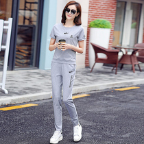 Official flagship store Official Flagship Store Pure Cotton Casual Sportswear Suit Ladies 2022 Summer new two sets