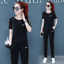 Official flagship store Official Flagship Store Casual Sportswear Suit Ladies Summer 2022 New Short Sleeves Two Sets Tide