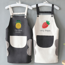 Apron home kitchen waterproof oil-proof hand overalls men cute women fashion cooking waist Net red same model