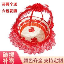 Flower girl sprinkler flower basket Wedding flower girl flower basket Souvenir basket Imitation rattan woven flower basket portable wedding supplies