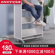 Book cart Book ladder Library silent cart Two-layer three-layer V-type W-type archive room Book cart two-step ladder Three-step ladder