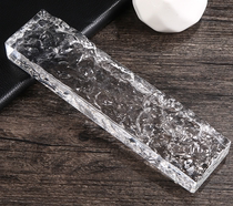 Glass brick Transparent square partition wall Crystal translucent pattern brick Bar outdoor fine grinding curtain wall landscape wall perforated brick