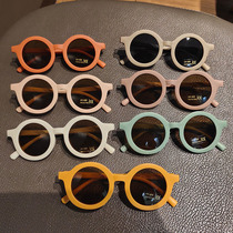 Baby sunglasses Female baby trendy boys children sunglasses Men and women retro wild round frame glasses fashion street