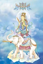 Customized Puxian Bodhisattva portrait of Photo Paper and Plastic Buddha - Bodhisattva double - sided crystal stands Western Three Holy Saints