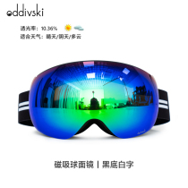 Adult ski glasses double-layer spherical anti-fog coca myopia single board male and female magnetic ski goggles