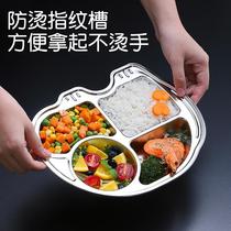 Childrens dinner plate quad Baby Cartoon Cutlery Kindergarten 304 Stainless Steel Canteen Home Separated Cutlery Suit