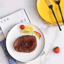 Ceramic Plate Western Meal Plate-style dishes Windy Steak Dinner Plate Home Tray Breakfast Tray Mesh Red Light Lavish
