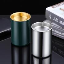 Stainless Steel Ashtrays Home with cover Creative personality Trend Living room Bedroom Ins Metal Ashtrays Anti Fly Ash