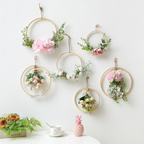 Nordic small fresh creative simulation green plant wall hanging garland wall room shop hanging wall floral art