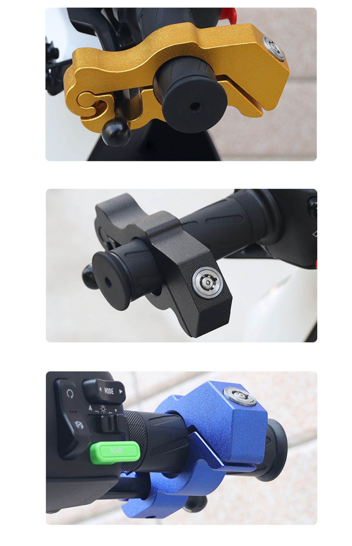 摩托车车把锁电动车锁防盗刹车锁铝合金龙头车头锁牛角锁改装配件