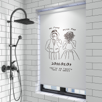 Bathroom Kitchen Toilet Bathroom Curtain Roller curtain Pull-up window occlusion Shading sunshade free hole installation