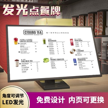 Milk tea shop menu Customized bar Luminous Dot Dining Card Price Grid Table Design Making Display Cards Desktop Creative Nemesis Red