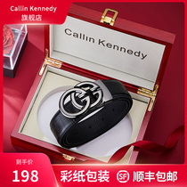 Callin Kennedy Belt Mens pure cow leather smooth buckle luxury 2021 New Belt flagship store