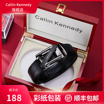 callin kennedy belt mens leather mens automatic buckle belt young pure cowhide leather high-grade ck30