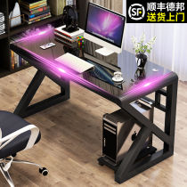Computer Desk Desk Home Study Desk Bedroom Student Writing Desk Rental Room Tempered Glass Table Desk