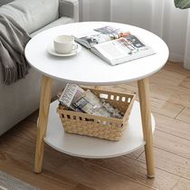 Nordic Solid Wood Legs Small Tea Table Bedside Roundtables Brief modern Living room Small family Type Balcony Casual ins Wind