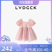 LVDGCK Girls' dress New summer children's bubble sleeve princess dress in 2022