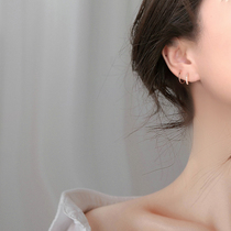 S925 S925 Small silver earrings female minimal temperament spring ring ring network red small ear nails in 2020 new tide Korean ear decoration