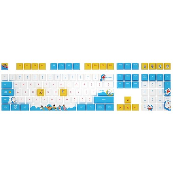 Doraemon PBT 열 승화 키 캡 크로스 모양 적응 61/64/68/84/87/98/100/104/108 Doraemon PBT 열 승화 키 캡 크로스 모양 적응 61/64/68/84/87/98/100/104/108