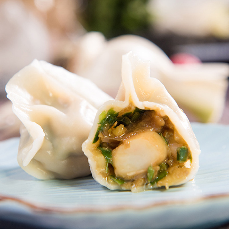 鲁海扇贝水饺800g海鲜水饺速冻手工速食儿童水饺蒸饺煎饺