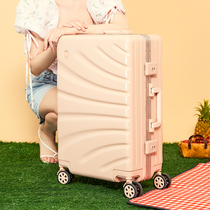 Large Capacity Suitcase Aluminum Frame Case Sturdy Durable Leather Case Advanced Sensation Men And Women Travel Zip Code Pull Rod box