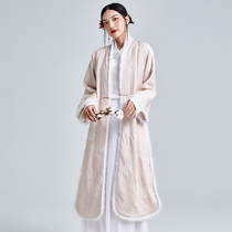 2021 Winter new Chinese style retro jacquard buckle improved Tang padded jacket medium and long cotton coat