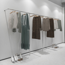 Clothing Show Shelf Nordic Light Lavish Stainless Steel Shelves Upper Wall Floor Wall-mounted Hanger Clothes Rack Clothing Store