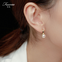 S925 sterling silver freshwater pearl earrings female temperament simple exquisite earrings earrings best friends friends gifts hypoallergenic