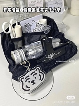 Pen bag ins Japanese girl high value large capacity niche canvas pencil box junior high school students unpopular stationery