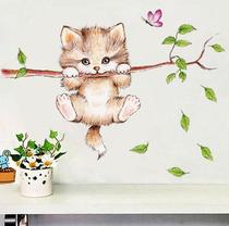 Wall patch cover ugly stickers Cute cartoon small animal cat wall paper self-adhesive living room Bedroom Childrens room