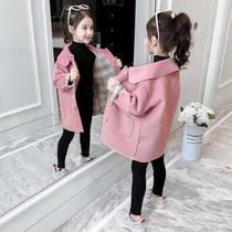Girl child Hooder Jacket Spring Dress 2022 New Korean Version Children Dress Foreign Gas Little Girl Swoon Big Clothes