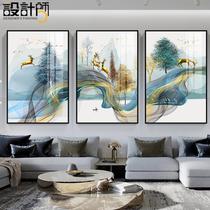 Wall decoration creative hanging painting Nordic style living room background wall triple painting modern simple light luxury atmospheric wall