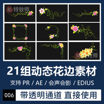 PR AE Video Dynamic lace animated video special effects material template transparent channel Edius will sound the film