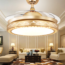 Fan lamp Ceiling fan lamp Invisible restaurant electric fan chandelier household dining room bedroom living room lamp fan integrated