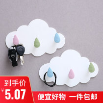 Wall Creativity Hook Door Rear Multipurpose Stick Hook Kitchen Free of Nail No Mark adhesive hook Cloud Weight Bearing Decoration Hook