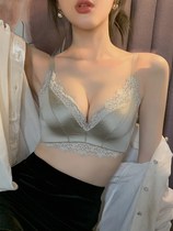 Brand-free underwear female bra gathers in a steel-free circle to collect the pair of milk-proof lace-adjusted bra suit