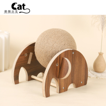 Meng inverted sentient creatures cat climbing frame small cat shelf solid wood cat grabbing board sisal claw board vertical cat scratch column cat toy