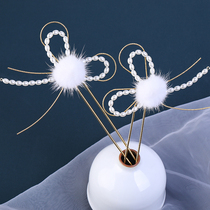 Hairdressy Hairdressy hair Hair Jersey Hair Jersey Hair Accessories Cute Rabbit pair Hairpin Pearl Hair hairpin Hairpin Hairpin Hairpin Pearl Hair