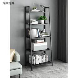 Storage rack kitchen storage rack multi-layer wrought iron white bookshelf floor-to-ceiling living room bedroom trapezoidal floor-standing balcony flower rack