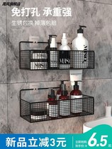 The shelf can be affixed to the containing box toilet cosmetics on the wall and the shampoo body lotion is glued to the floor