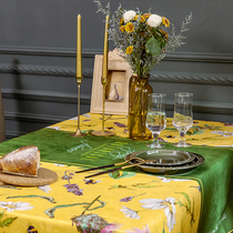 American pastoral style waterproof tablecloth Net red ins tablecloth European style rectangular tablecloth tablecloth