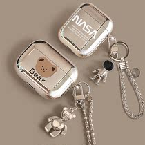 New wave card airpods3 protection shell plating soft shell suitable for apple Bluetooth headphone pro protective sleeves small crowd2