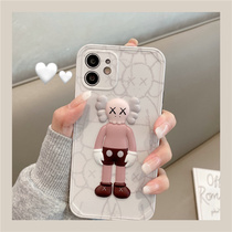 New wave cards Apple 13promax mobile phone shell Cubic creative silicone to apply iPhone12 mesh red lovers