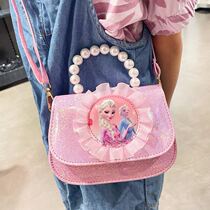 Ice and Snow Edge Love Tha Princess Bag Girl Handbag Girl Handbag children Slanted Fashion Cute Girl Princess Single Shoulder Bag
